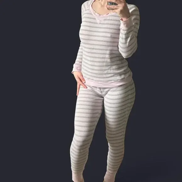 Victorias secret pink white brown sleep set - Picture 1 of 8